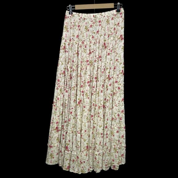 Denim & Supply Ralph Lauren Dresses & Skirts - Denim & Supply Ralph Lauren Skirt Womens M Floral Maxi Tiered Cottage Boho Vtg